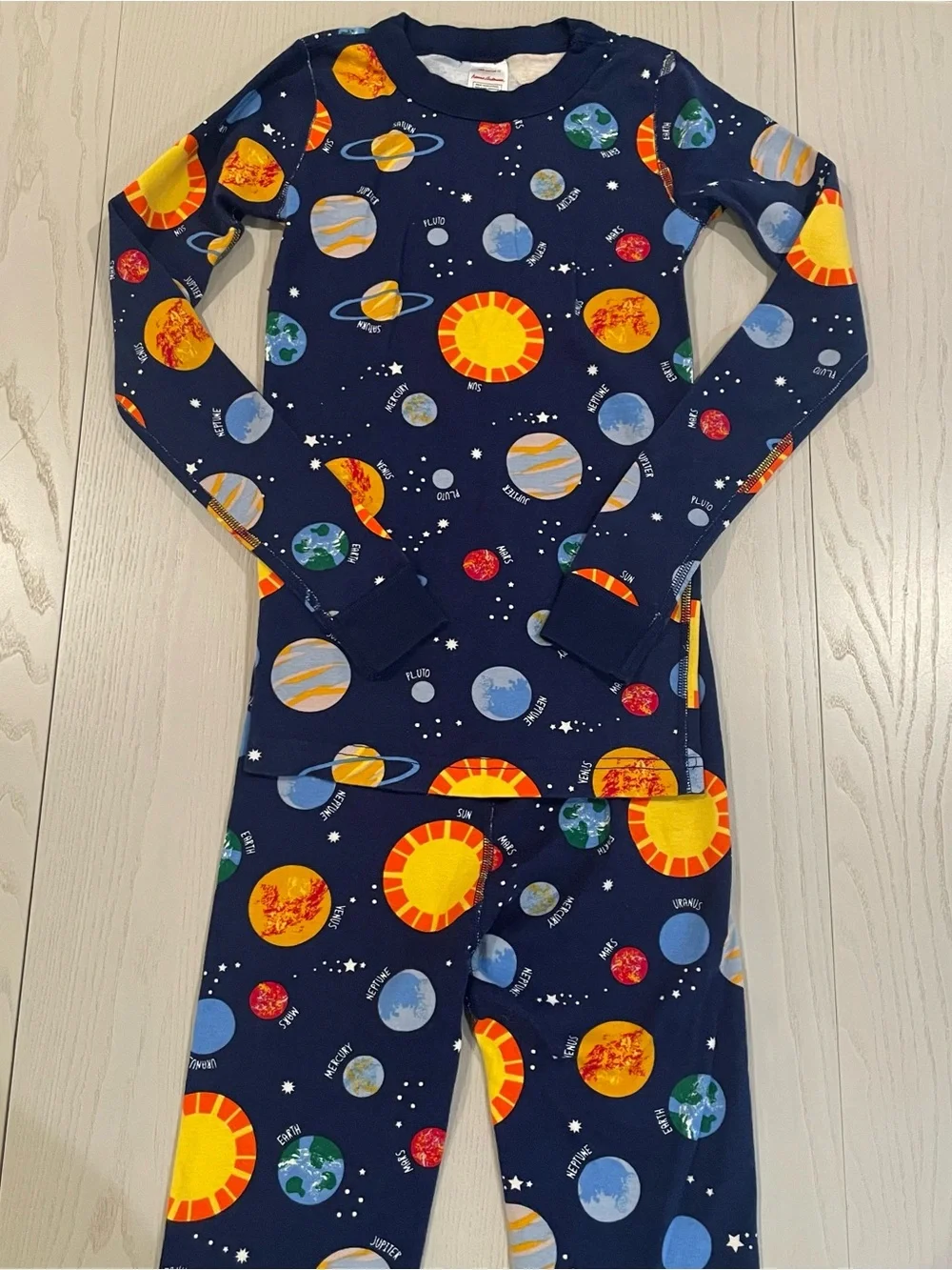 Hanna Andersson HannaJams Long John Pajama Set Milky Way Space Planet - 12 150